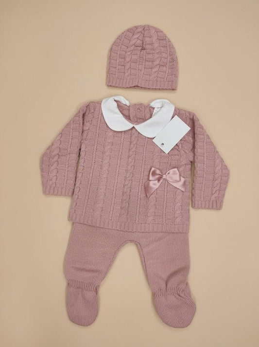 Completo Nascita Neonata 3 Pezzi in Maglia – Fruit de ma Passion Art. 1554