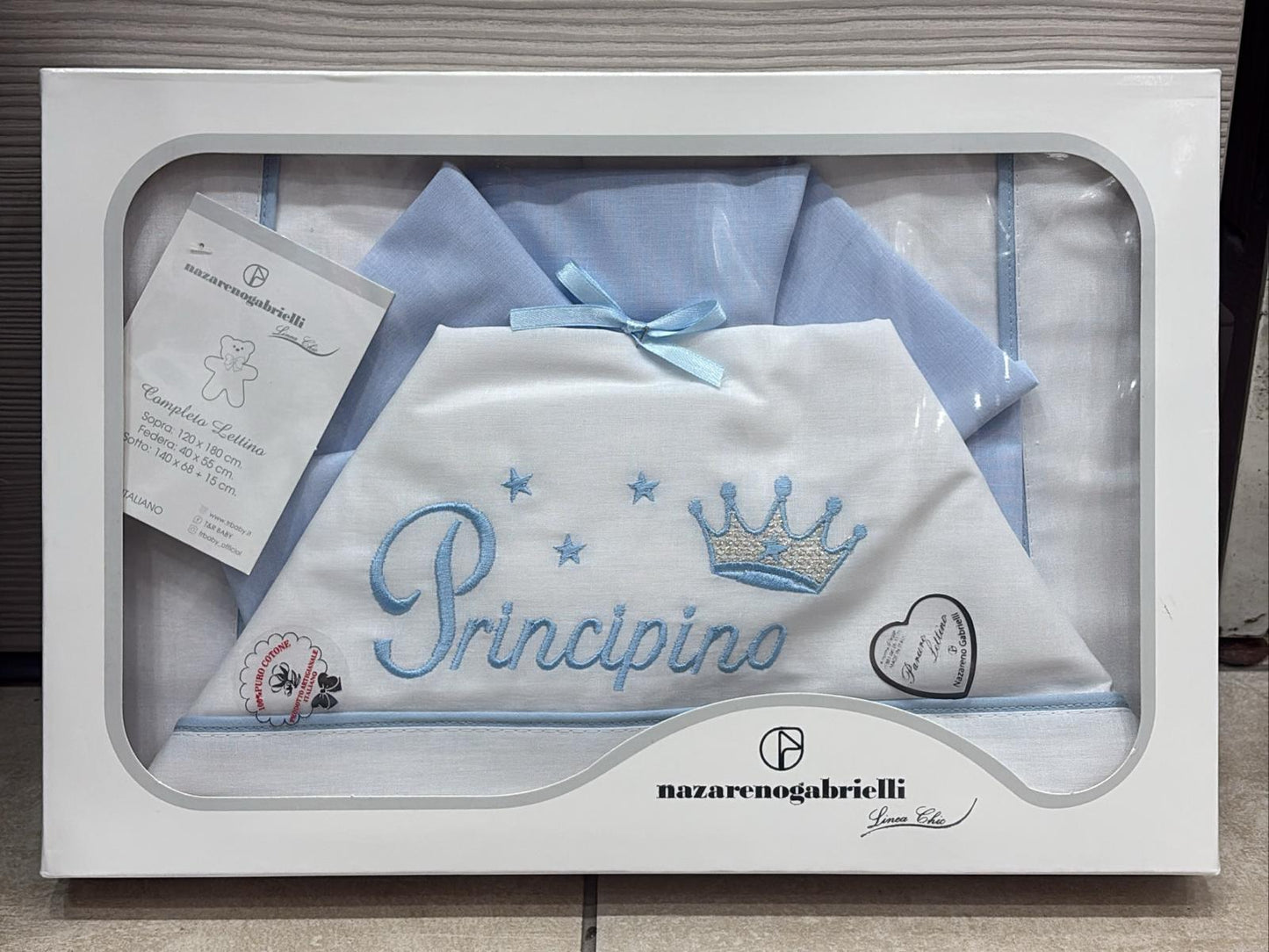 Completo Lenzuola Culla Nazareno Gabrielli – Principino / Principessa