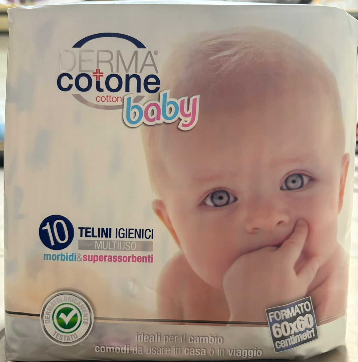 Telini Igienici Baby Derma Cotone 60×60 cm – 10 Pezzi