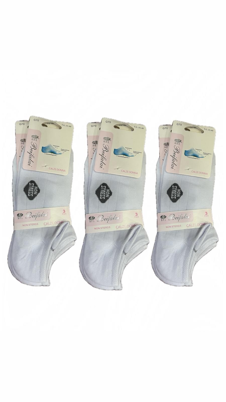 Fantasmini Donna Non Stress Cotone Elasticizzato 35/40 – 3 Paia