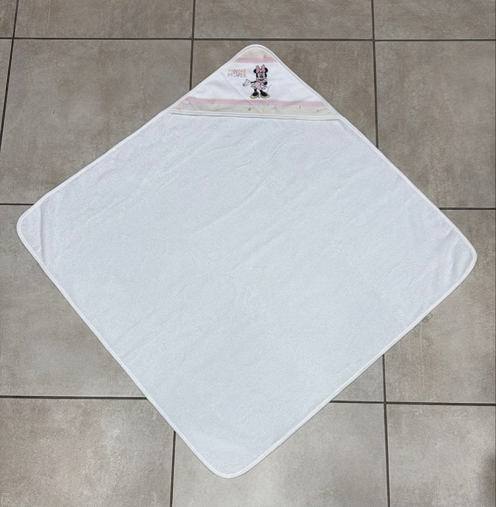 Accappatoio Neonato Disney Minnie con Cappuccio in Spugna 70x70 cm Made in Italy