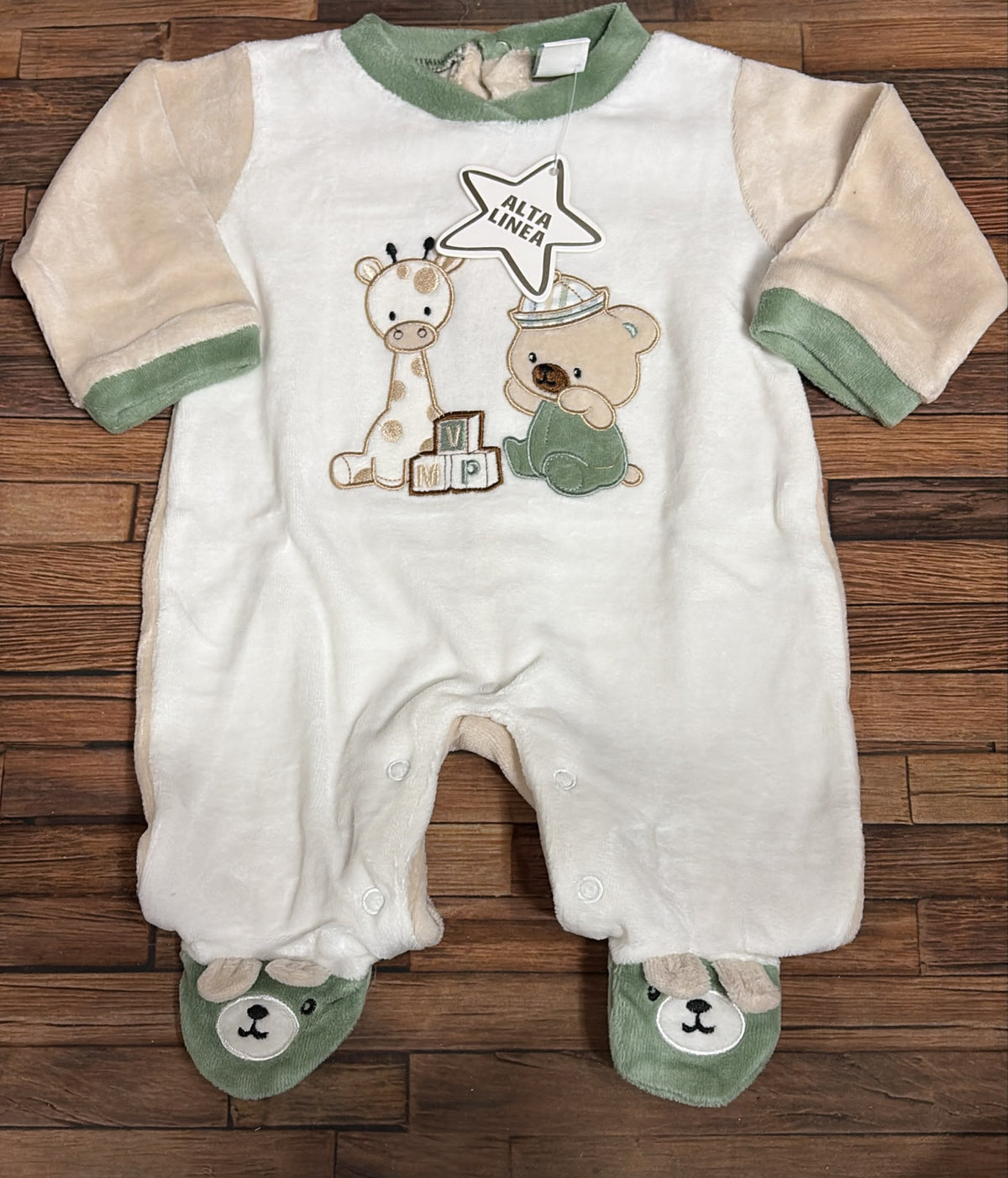 Tutina Neonato in Ciniglia Alta Linea – Orsetto & Giraffa – Art. XNO-240