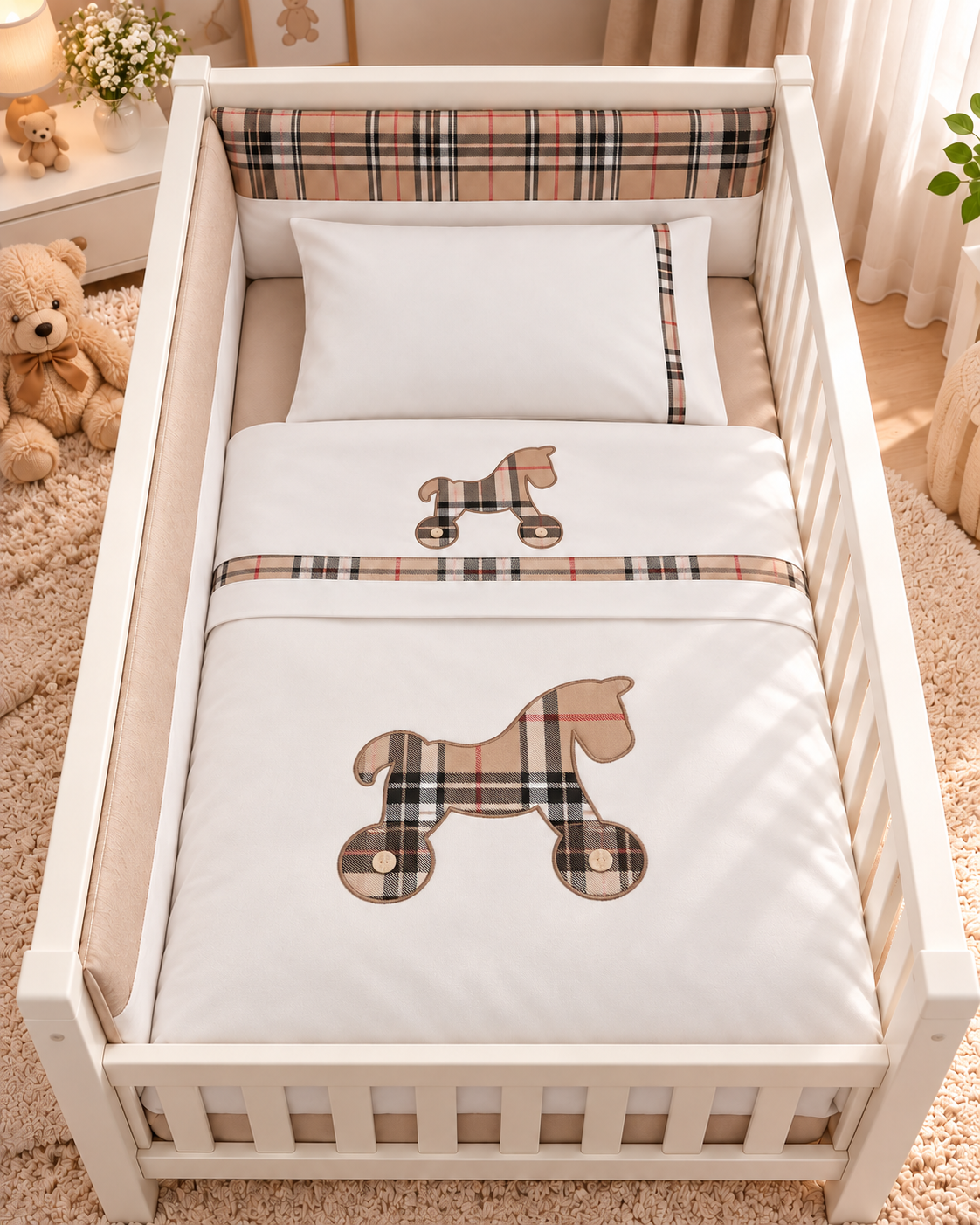 Set Culla 6 Pezzi con Piumone, Copripiumone e Paracolpi – 4 Stagioni