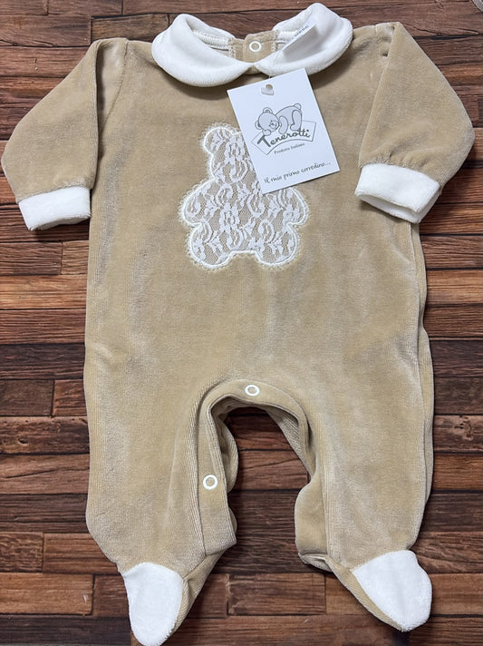 Tutina Neonato in Ciniglia Tenerotti – Orsetto in Pizzo Art. 30 109