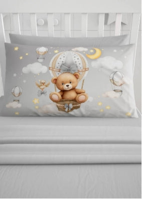 Completo Lenzuola Culla IRGE Sweet Bear 100% Cotone Made in Italy