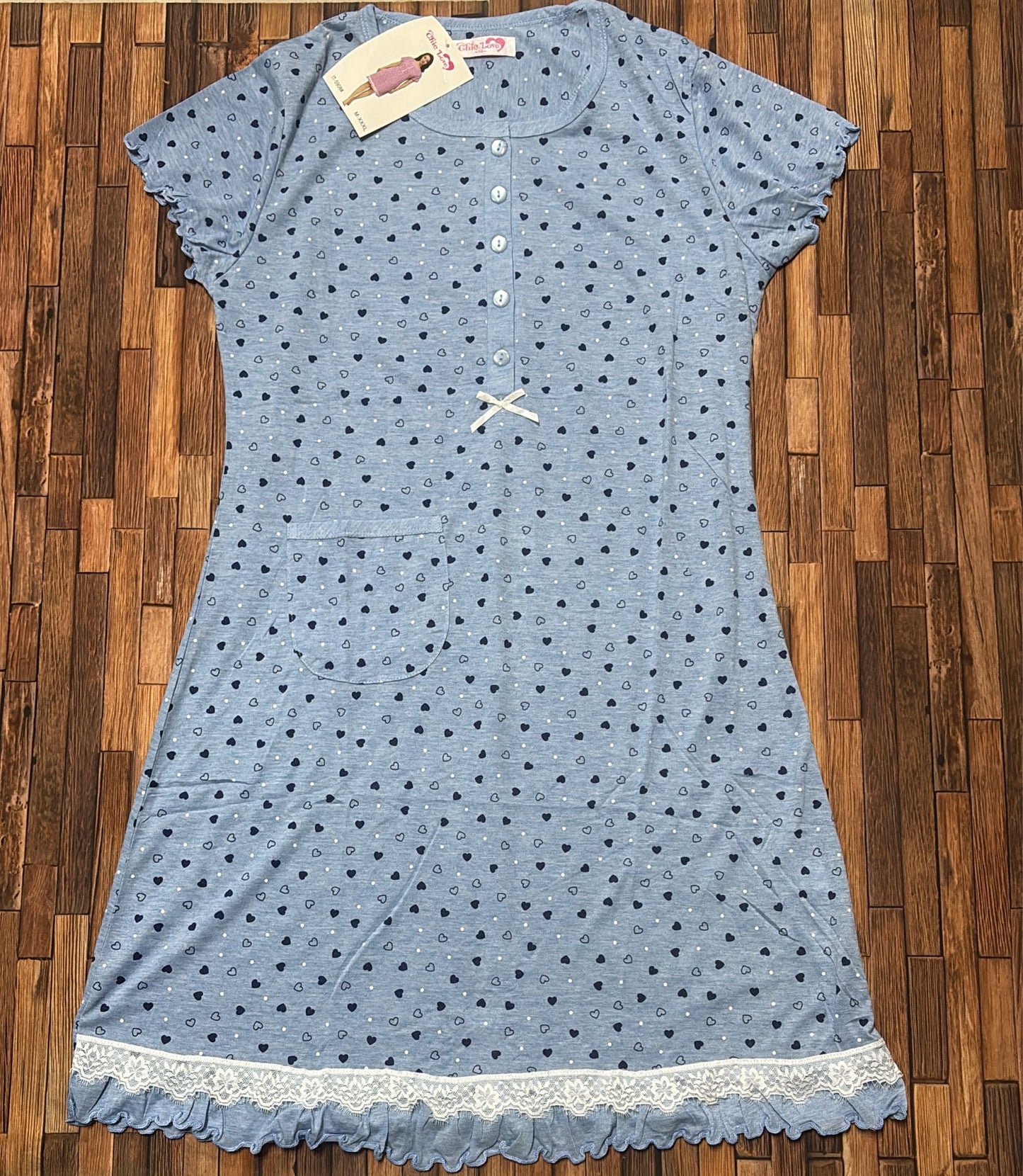 ✨ Camicia da Notte Cuoricini – Comfort Quotidiano
