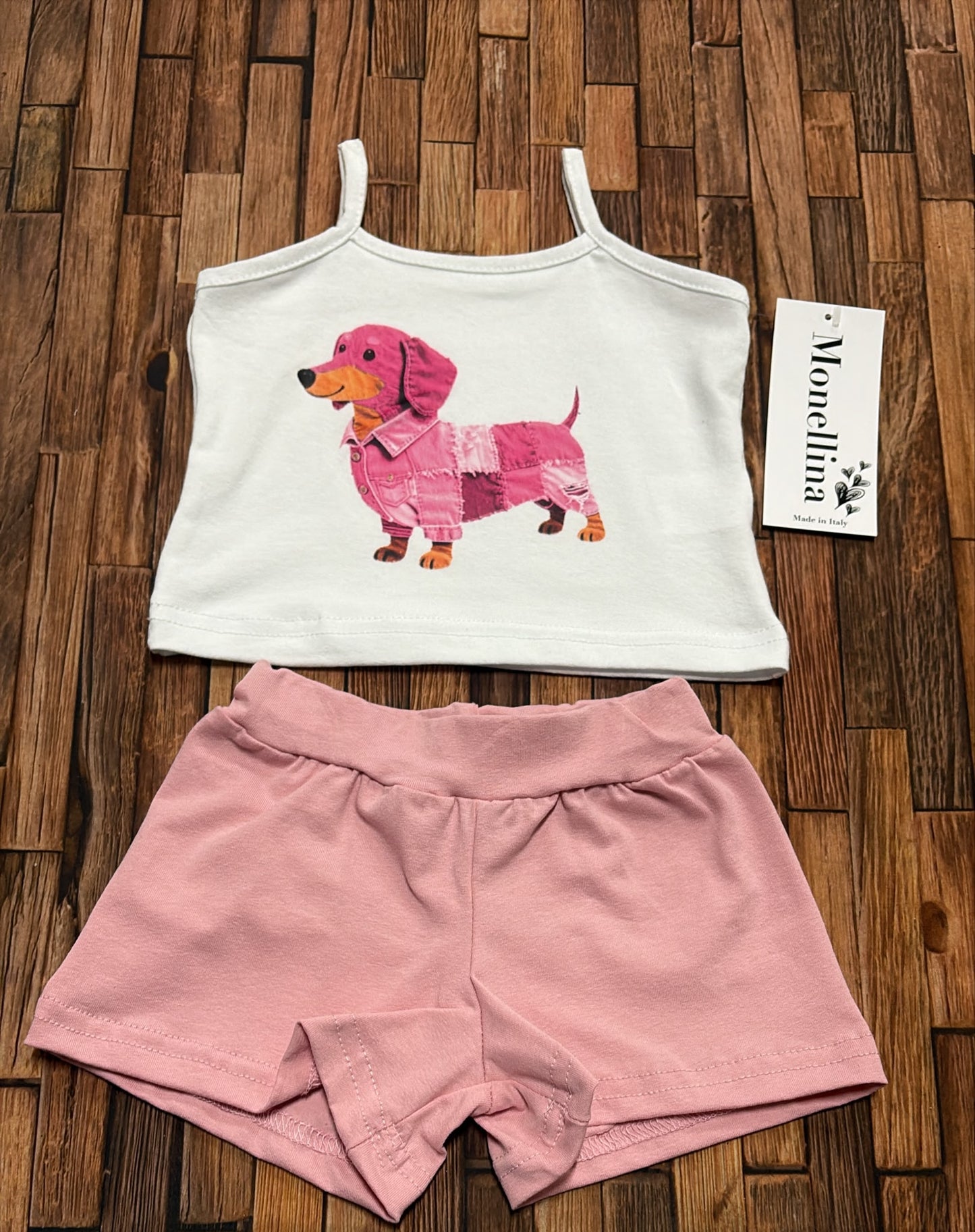 CAGNOLINO | Completino Neonata 2 Pezzi in Cotone Elasticizzato