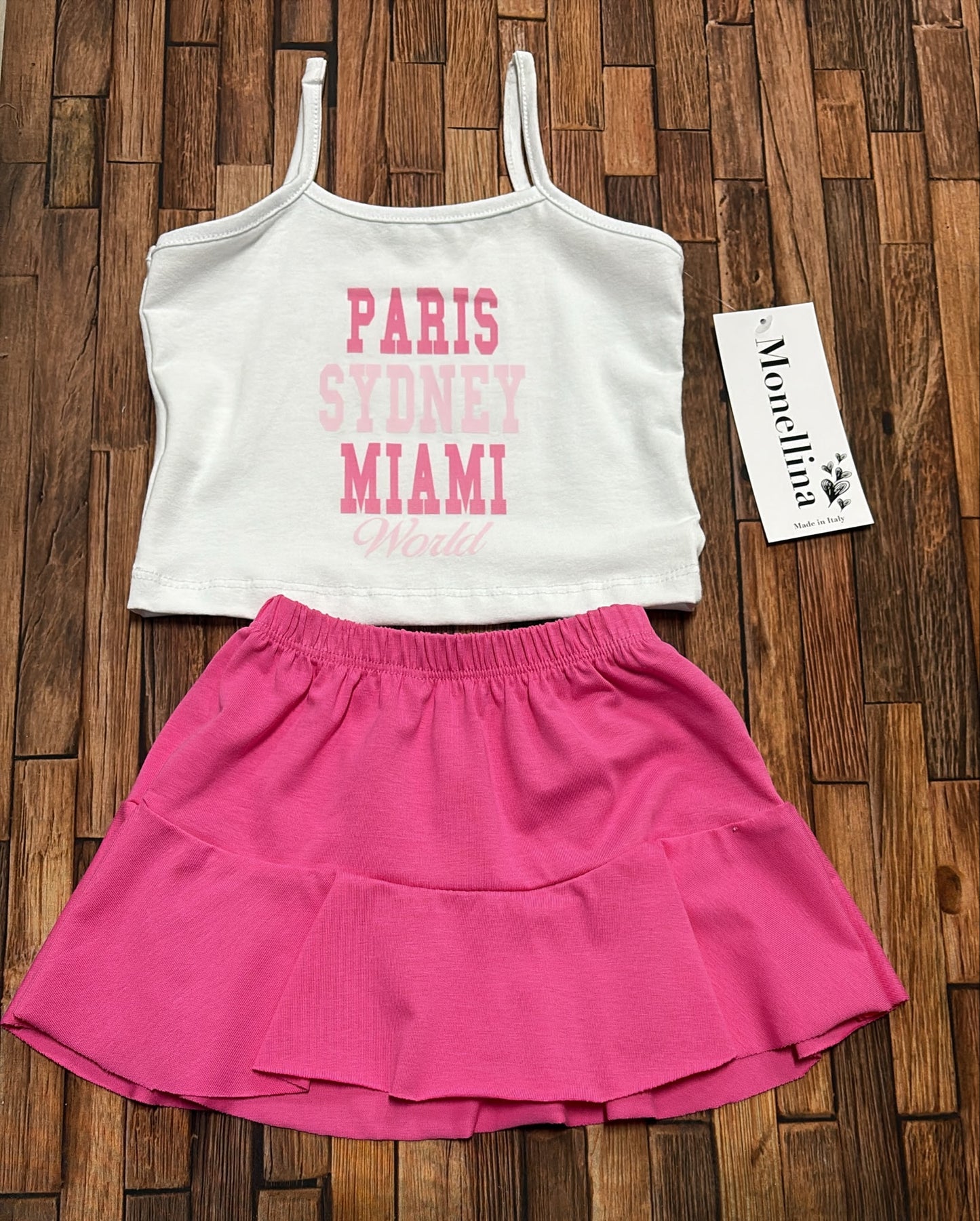 PARIS SYDNEY MIAMI | Completino Neonata con Gonnellina in Cotone