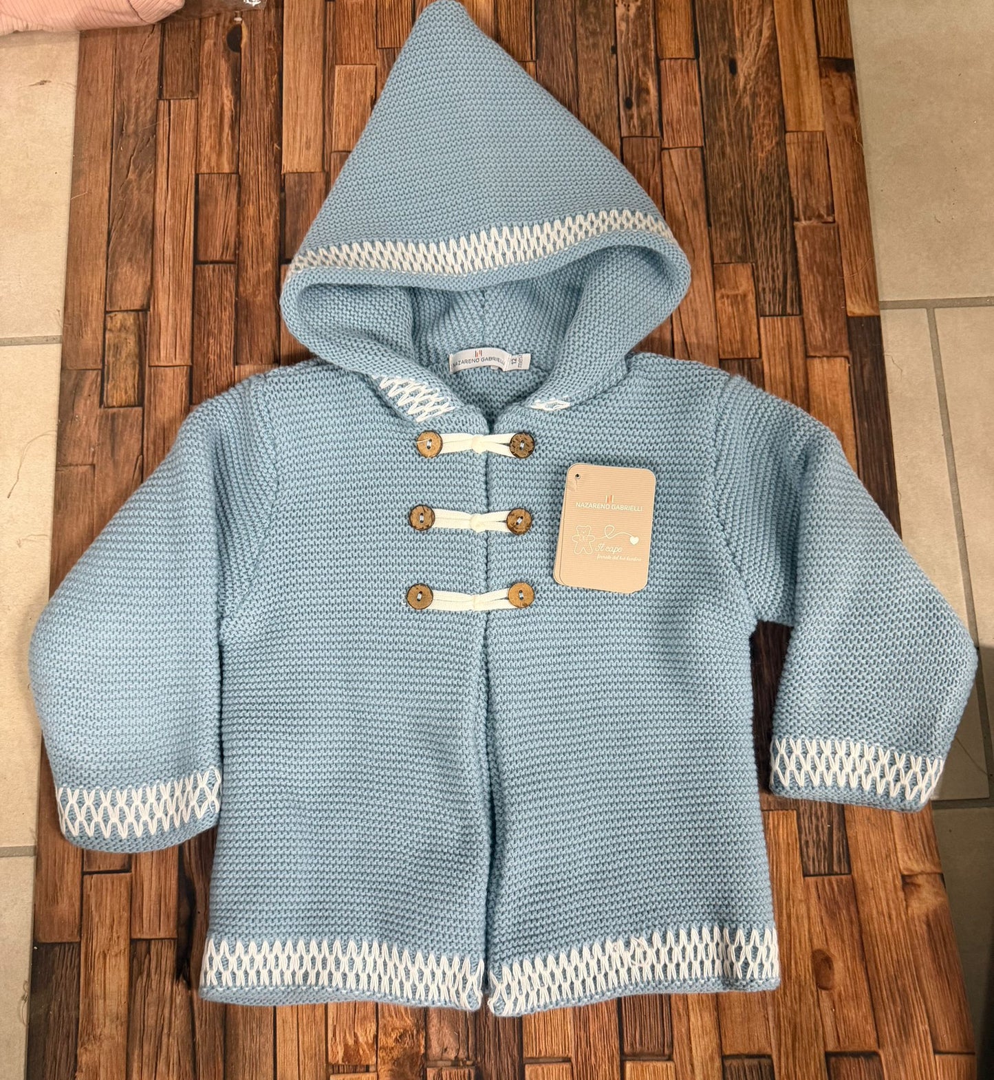 Cappottino Neonato in Lana con Cappuccio Nazareno Gabrielli NG-2033