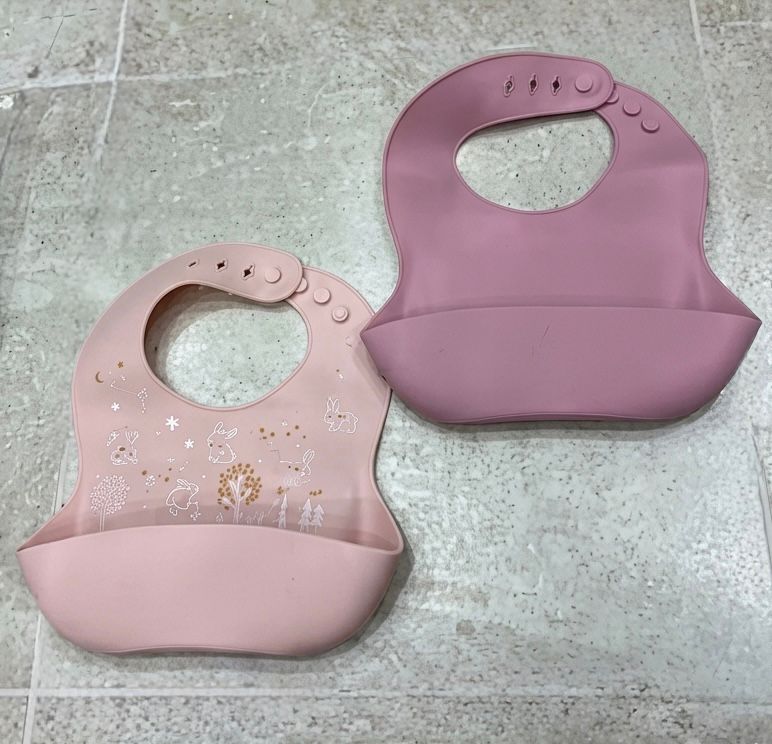 Set 2 Bavette in Silicone con Tasca Raccoglibriciole