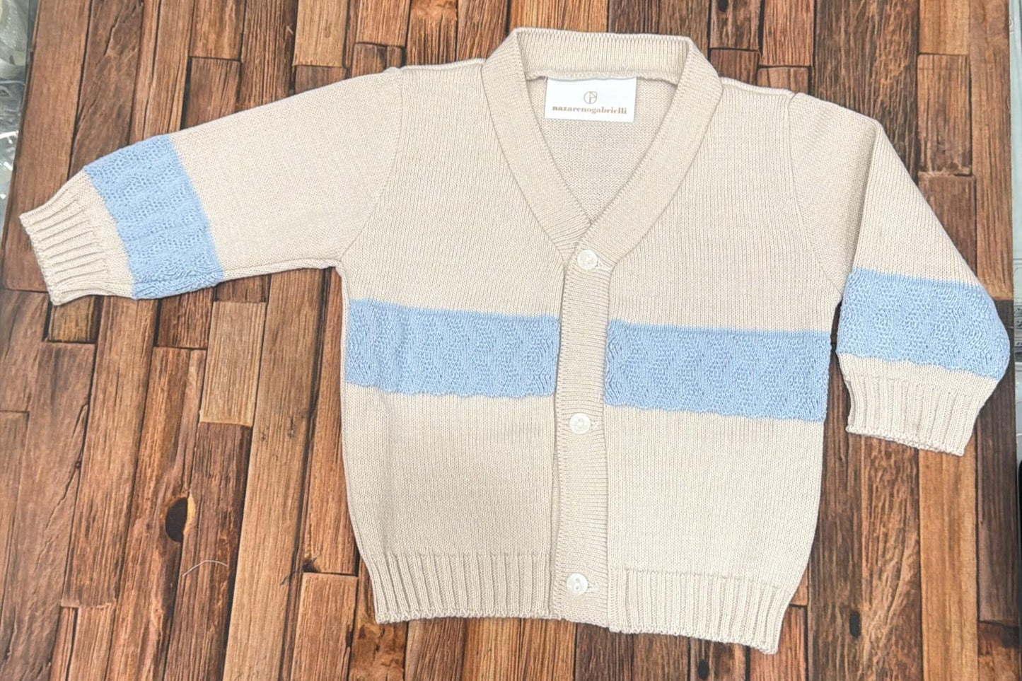 Giacchina Neonato Nazareno Gabrielli NG743/1 in Misto Lana 50% Lana 50% Acrilico