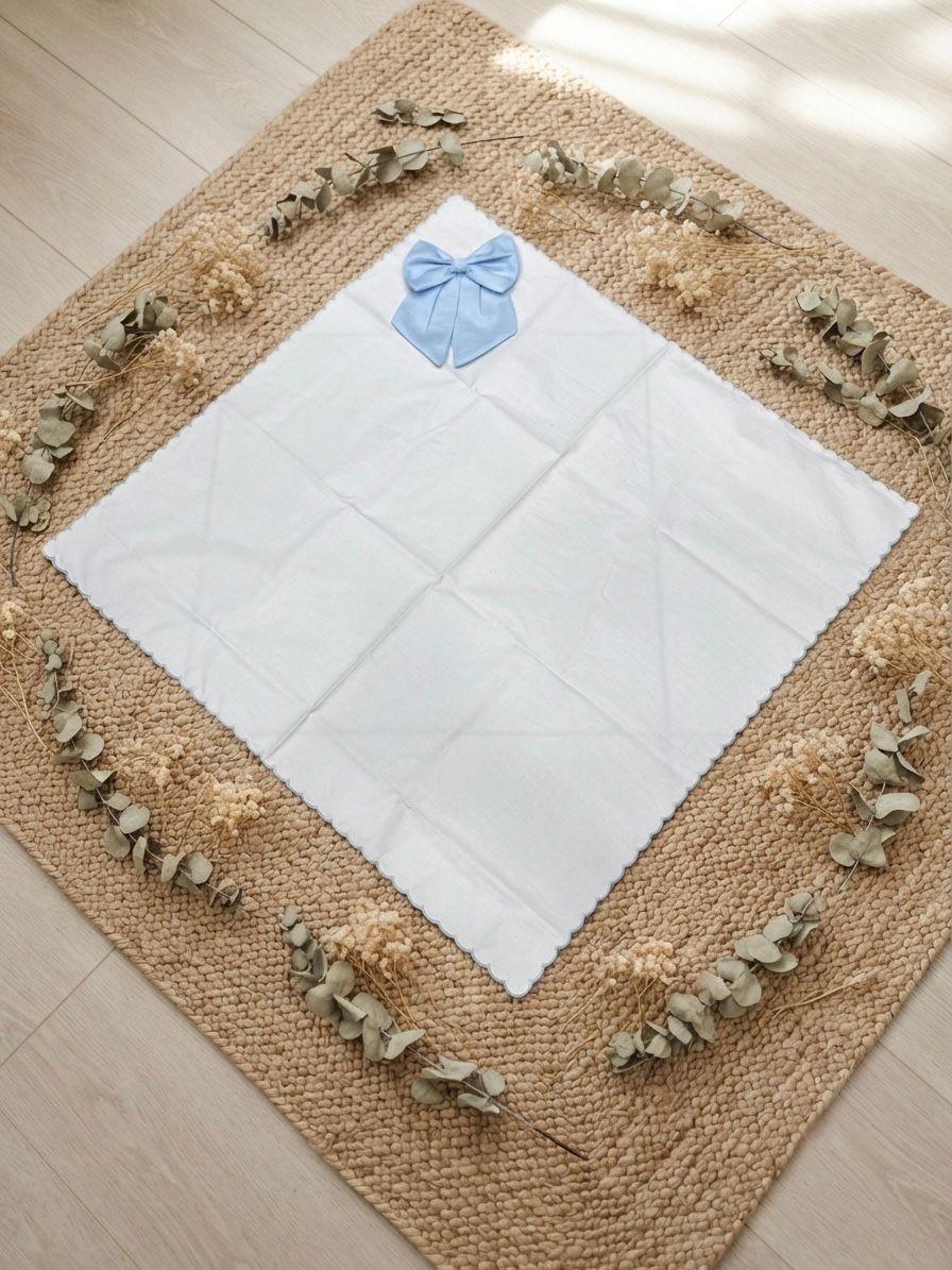 Quadrato in Cotone con Fiocco Art. 517 – Percalla Neonato