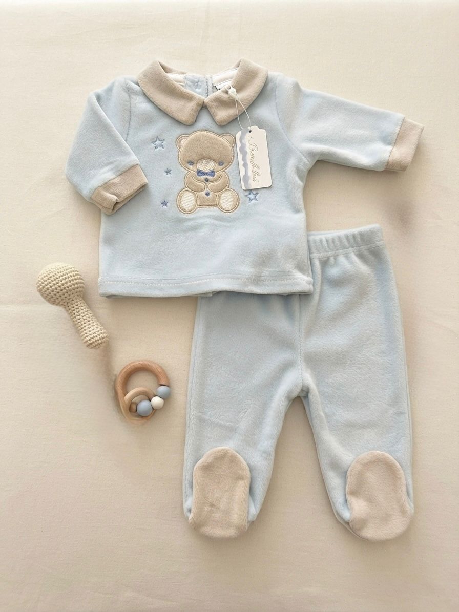 Completo Clinico Neonato in Ciniglia I Batuffolini Art. B549/2M