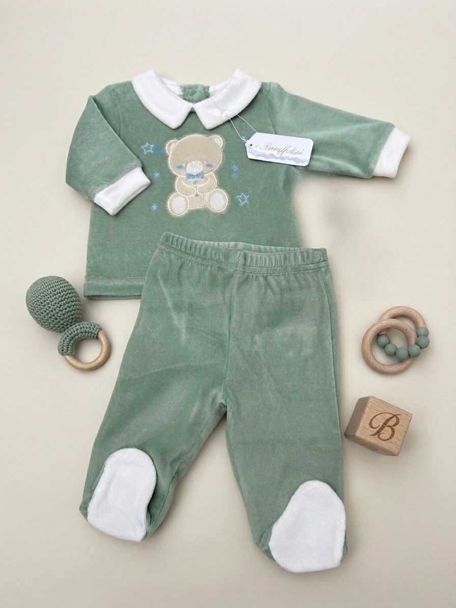 Completo Clinico Neonato in Ciniglia I Batuffolini Art. B549/2M