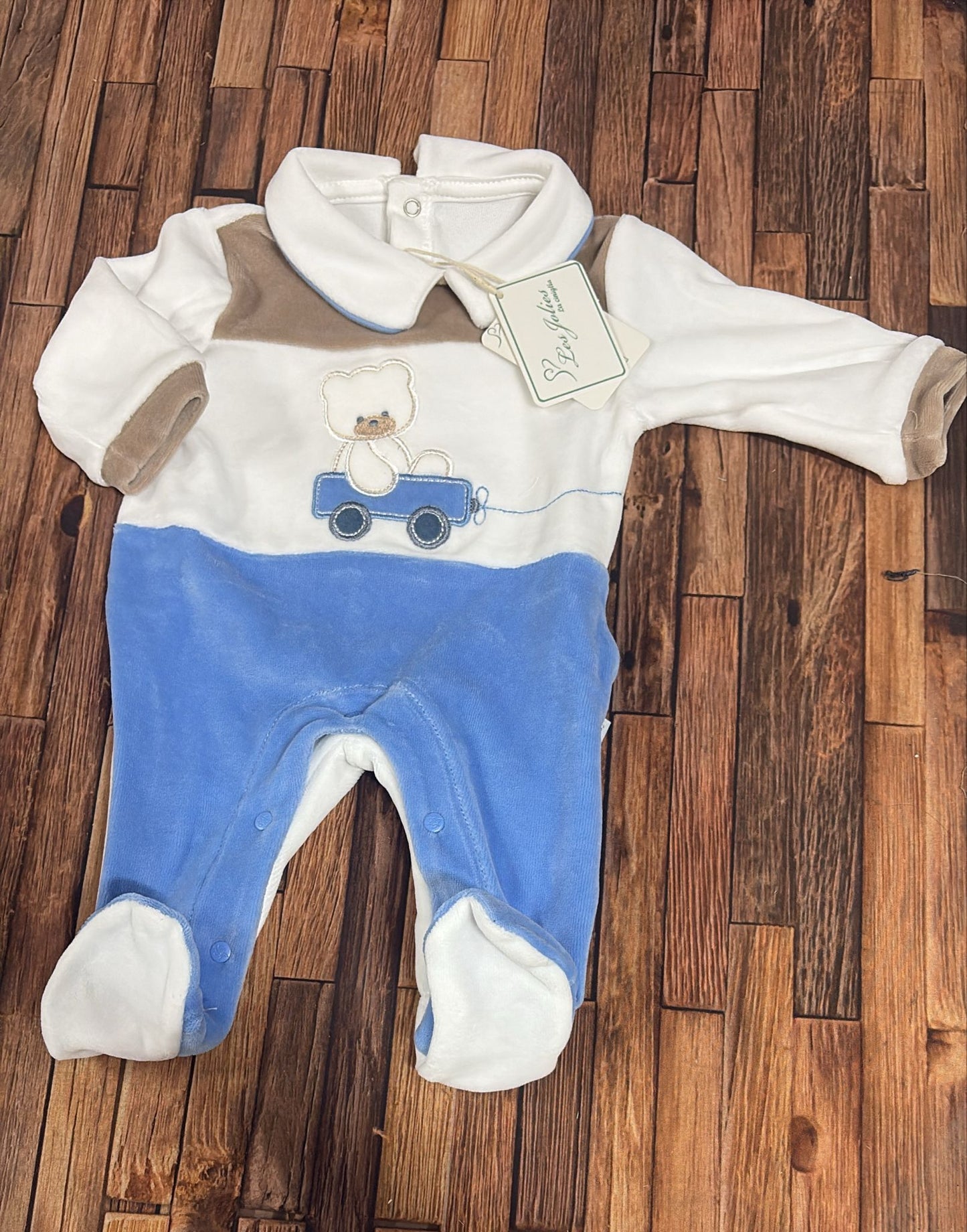 Tutina Neonato in Ciniglia con Orsetto – Les Jolies LJ-344