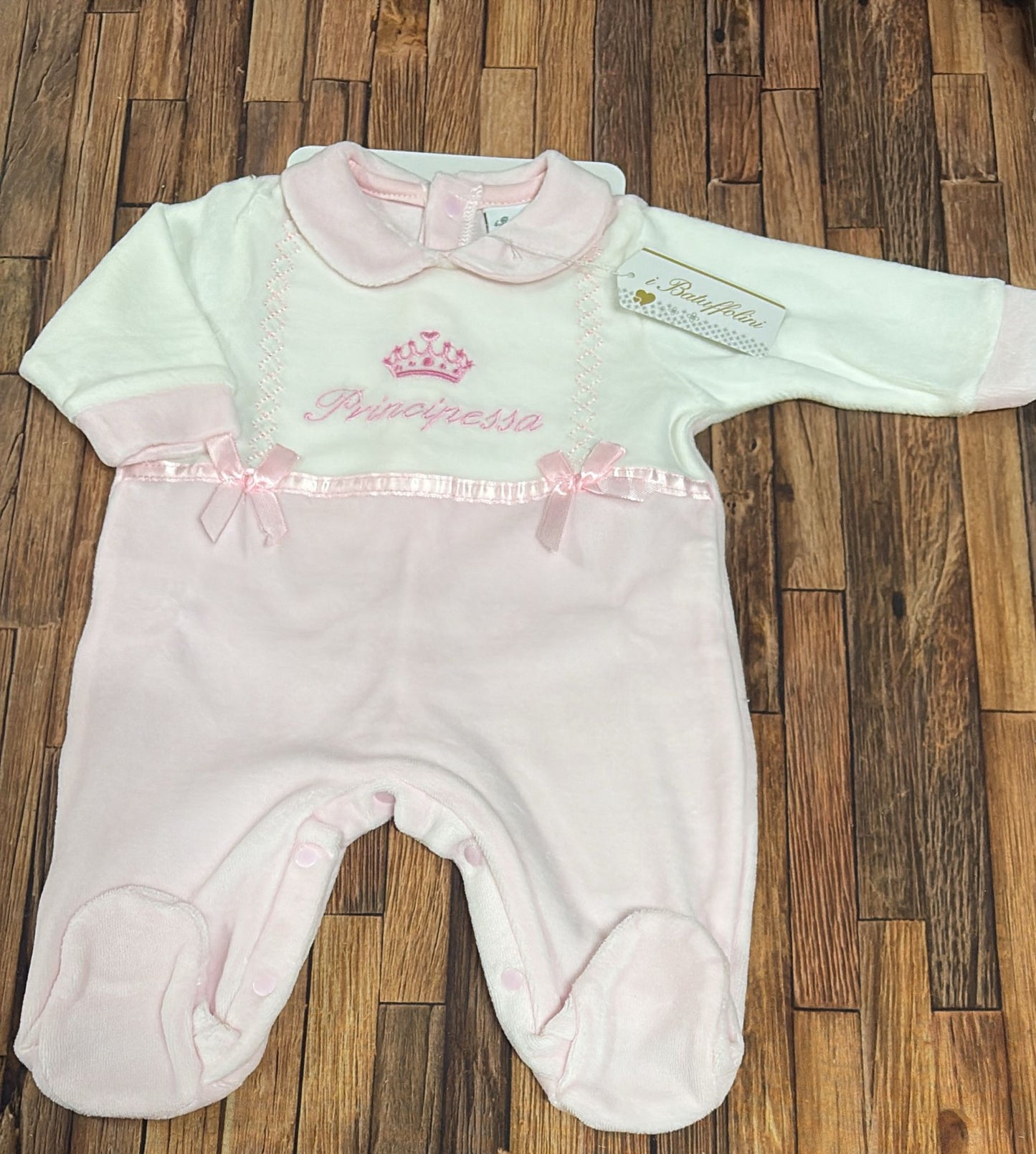 Tutina Neonato in Ciniglia Principessa – I Batuffolini Art. B524 F/17