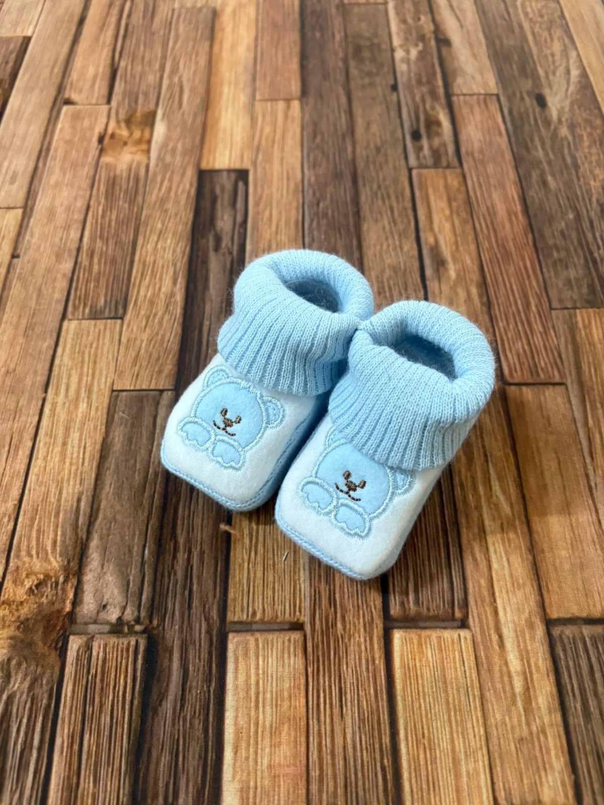Scarpine Neonato Caldo Cotone con Orsetto Ricamato – Modello 3