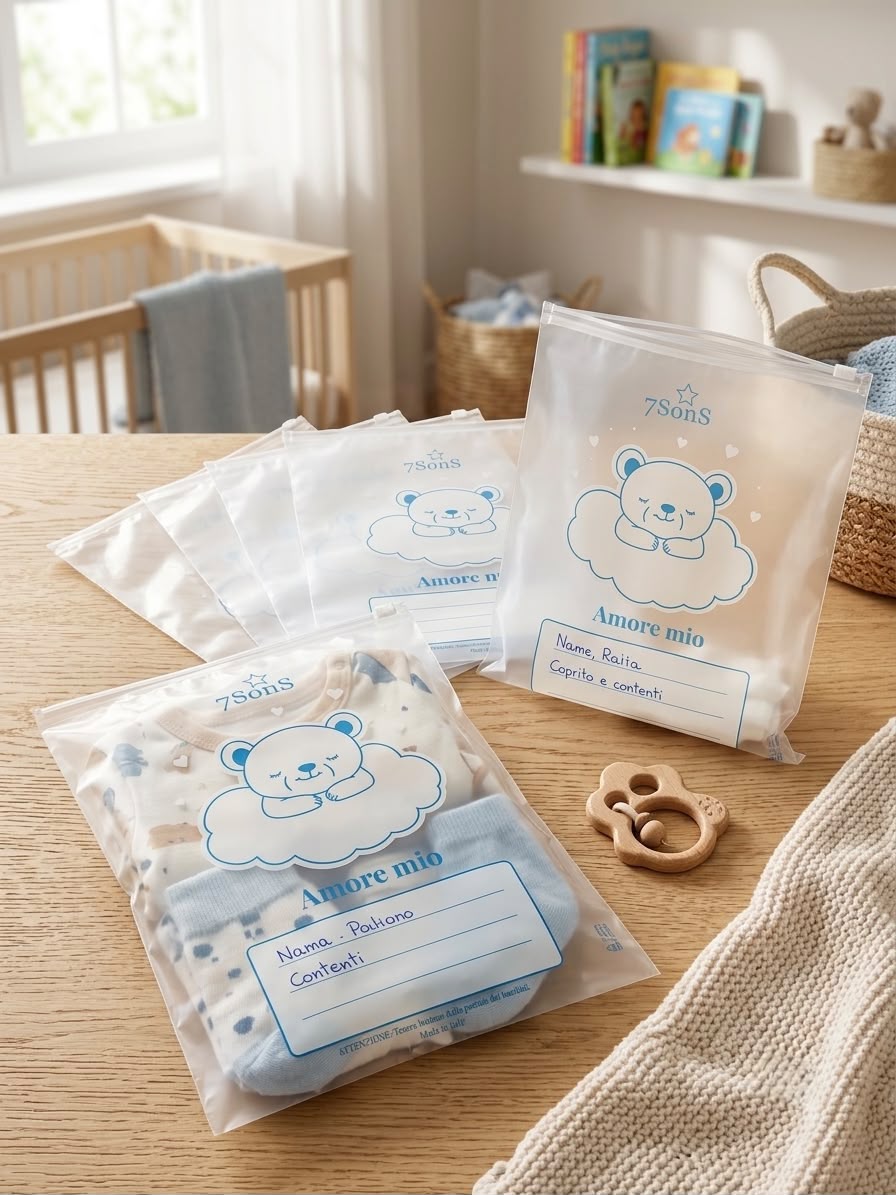 Set 6 Sacchi Cambio Neonato con Chiusura – Art. 7S 0099