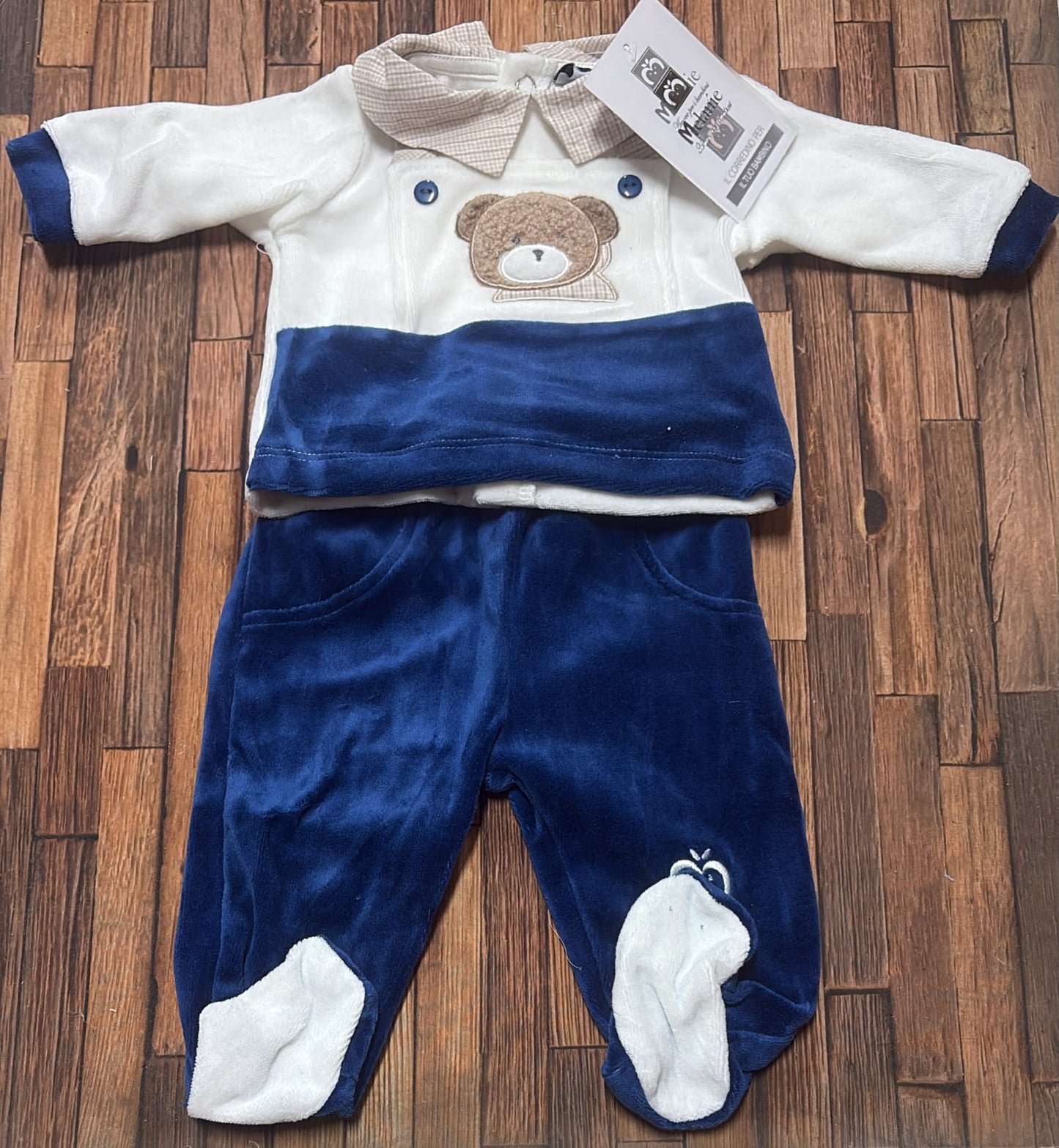 Completo Spezzato in Ciniglia Neonato Melanie SC108