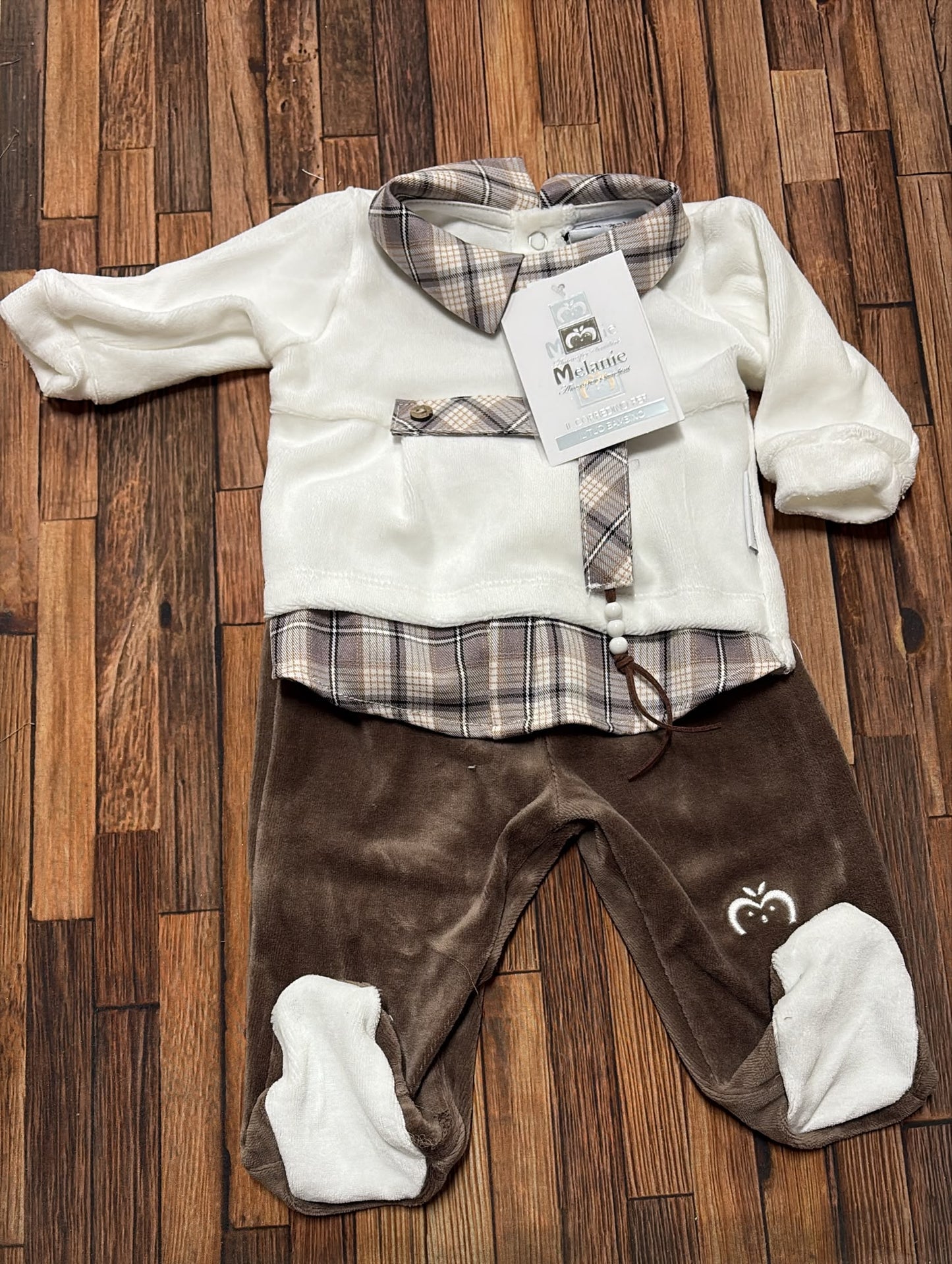 Completo Spezzato in Ciniglia Neonato Melanie SC102