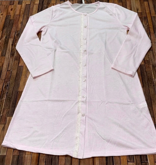 Camicia da Notte Premaman Aperta Avanti con Pizzo F1612
