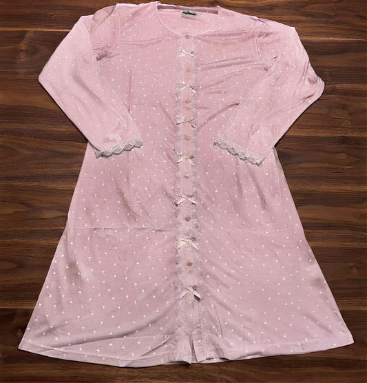 Camicia da Notte Aperta Avanti con Pizzo K-699