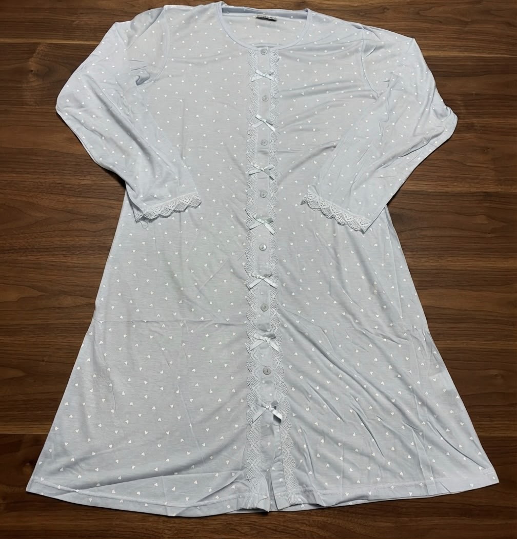 Camicia da Notte Aperta Avanti con Pizzo K-699