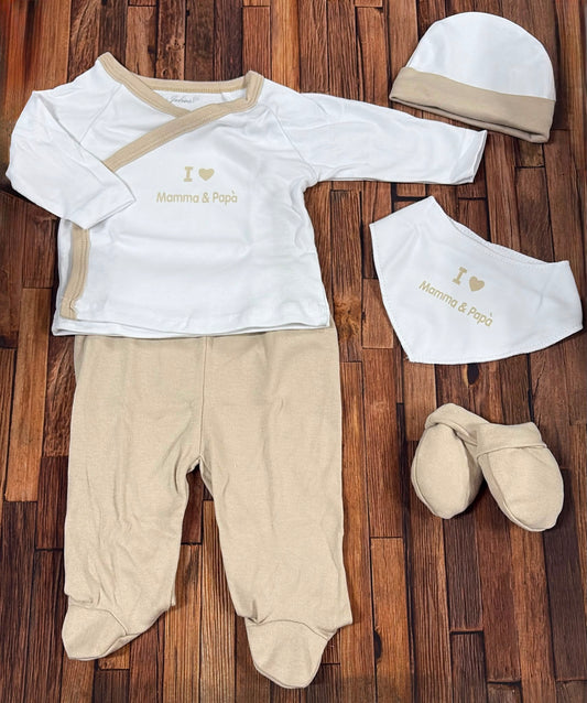 Set Nascita Neonato 5 Pezzi in Caldo Cotone Les Jolies LJ-3591 Dis.3