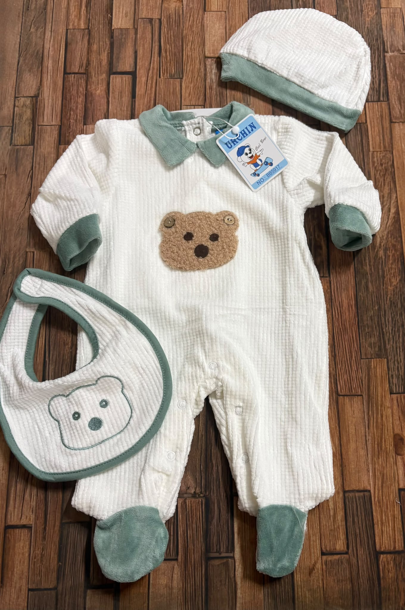 Tutina in Ciniglia Neonato 3 Pezzi