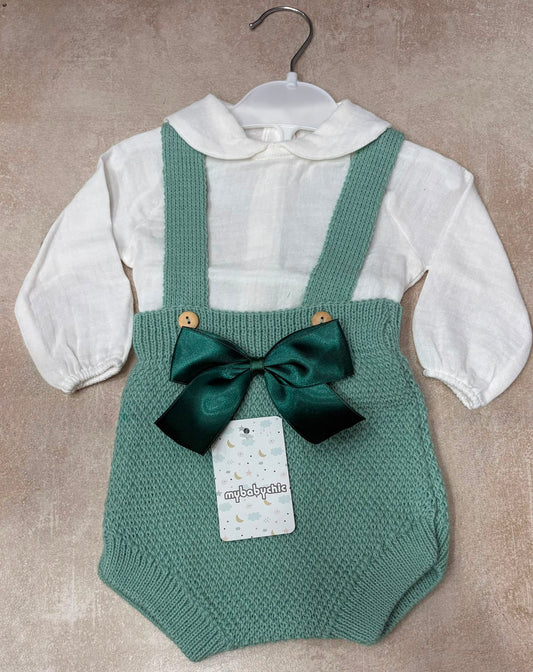 Pagliaccetto Neonato in Maglia con Camicia My Baby Chic – Art. 2480