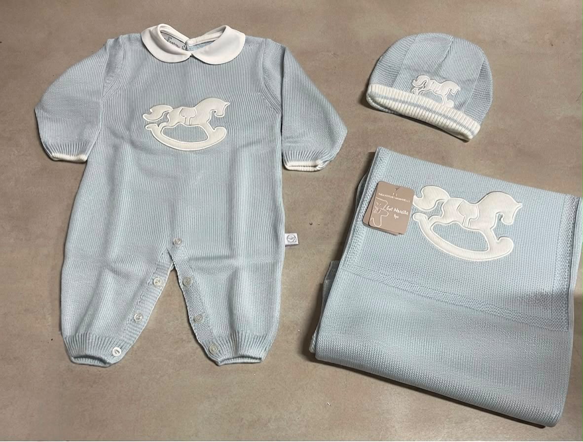 Set Nascita 3 Pezzi in Maglia Nazareno Gabrielli – NG-3488 Dis. 5