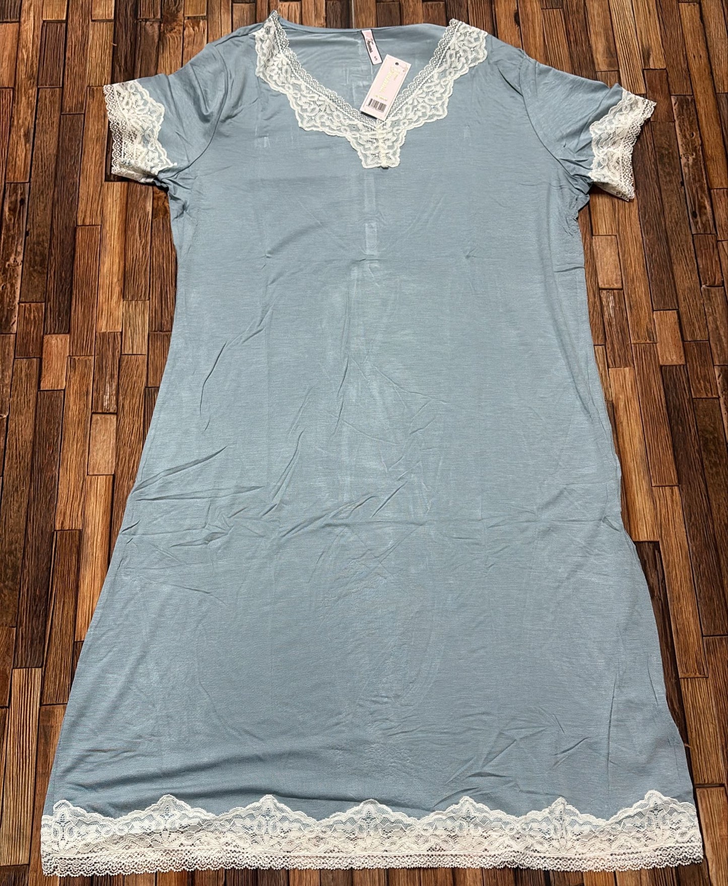 Camicia da Notte Donna in Modal con Pizzo – Cipolla e Nero
