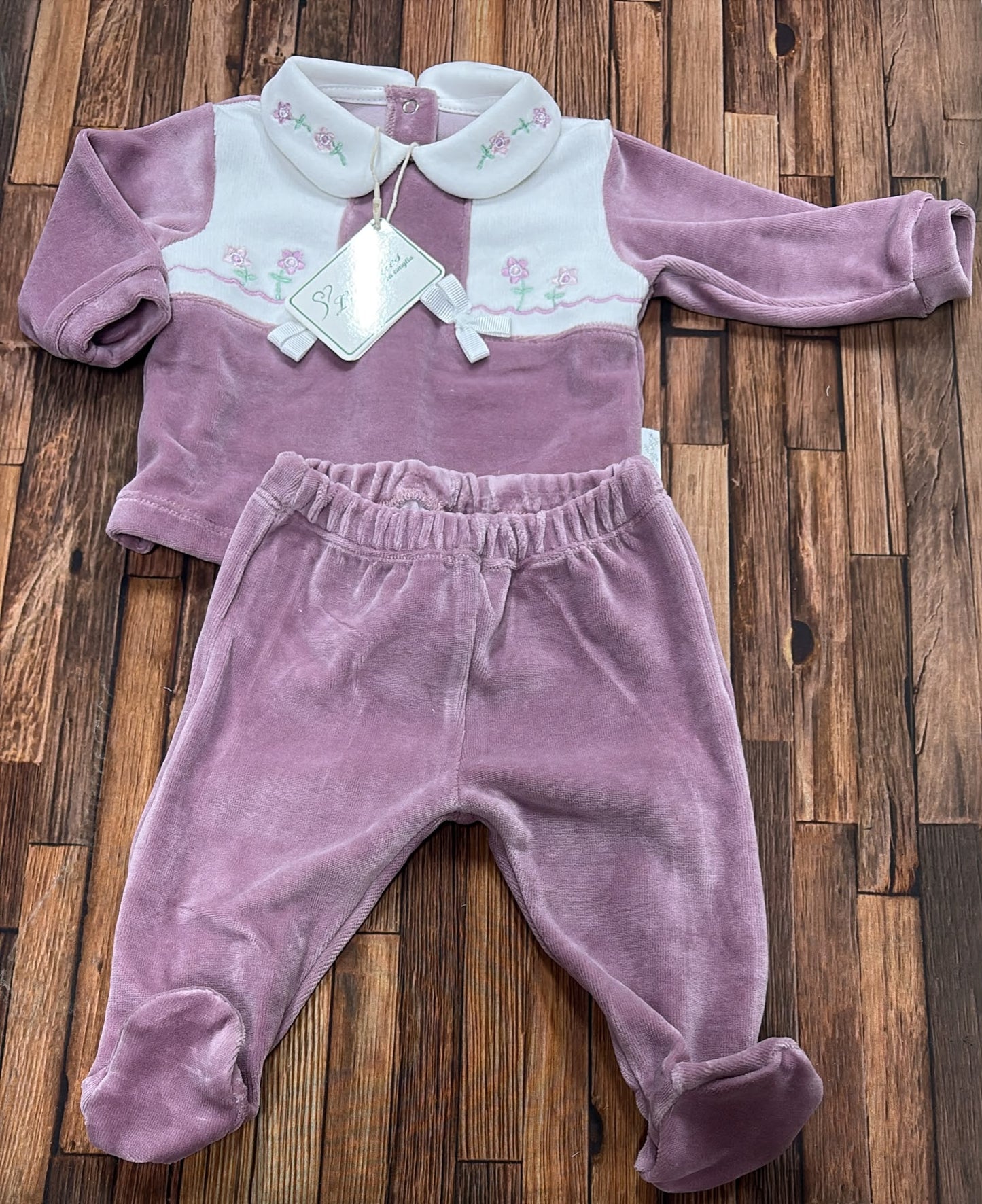 Clinico Neonata in Ciniglia Les Jolies – Ricamo Floreale