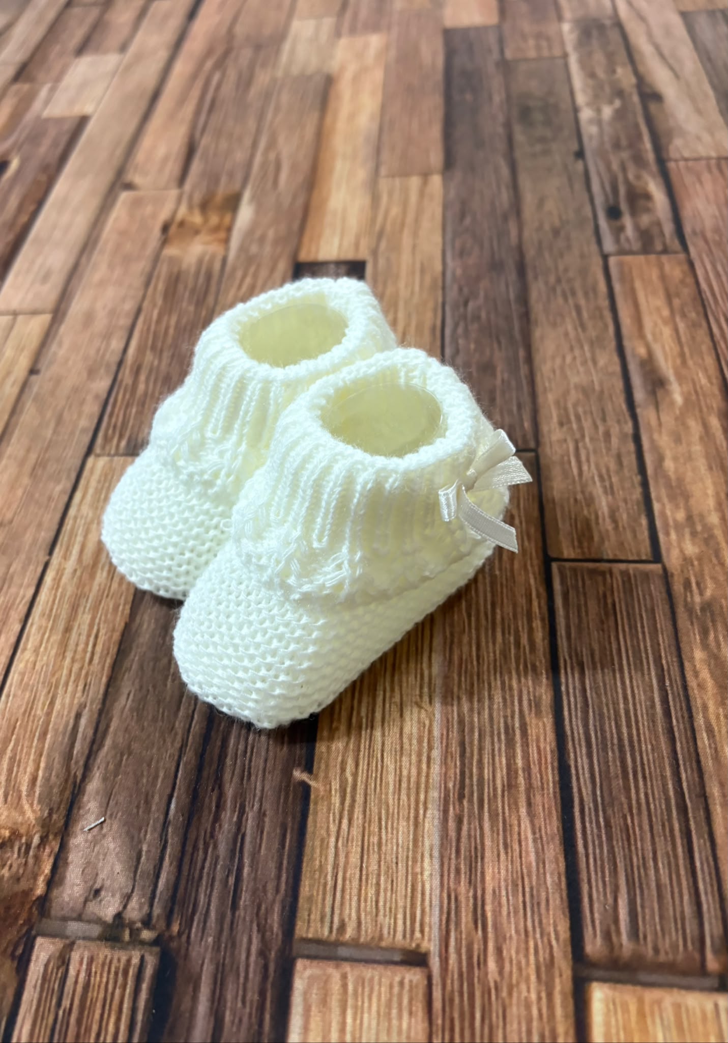 Scarpine Neonato in Lana con Fiocchetto – Modello 4