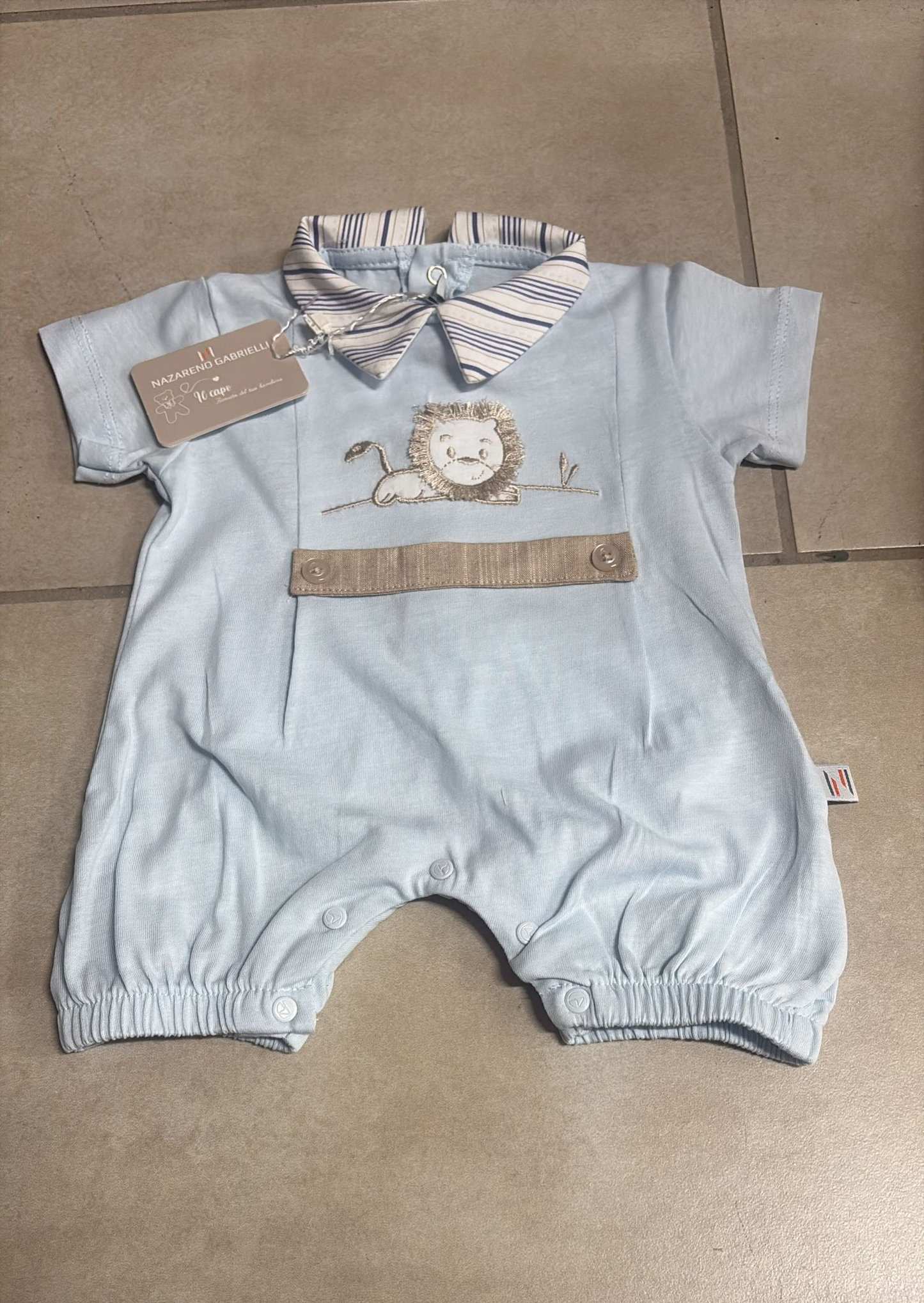 Pagliaccetto Neonato in Cotone Nazareno Gabrielli Cielo/Arancione – NG3630