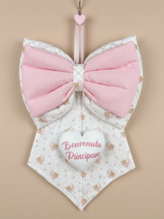 Coccarda Nascita con Fiocco in Piquet – Art. IR1043/1