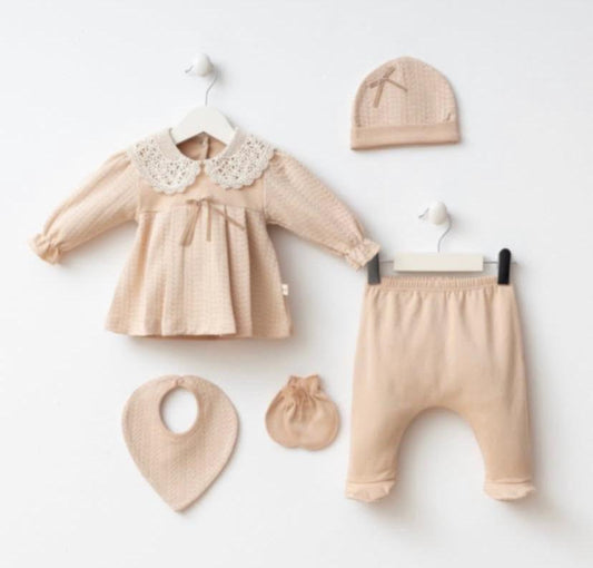 Completo Neonata Elegante in Cotone 5 Pezzi Mini zeyn Art 7084
