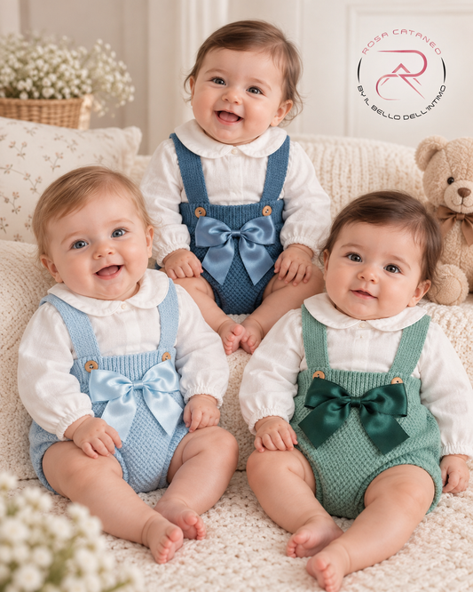 Pagliaccetto Neonato in Maglia con Camicia My Baby Chic – Art. 2480