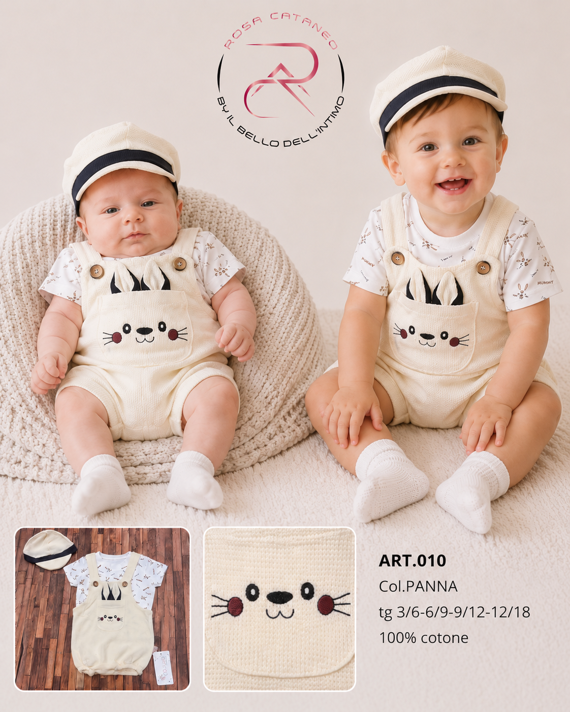 Pagliaccetto Neonato con Berrettino 👶🐰