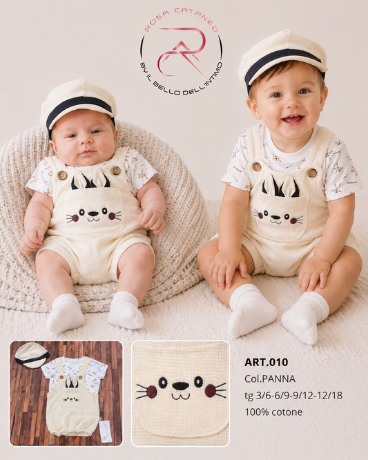 Pagliaccetto Neonato con Berrettino 👶🐰