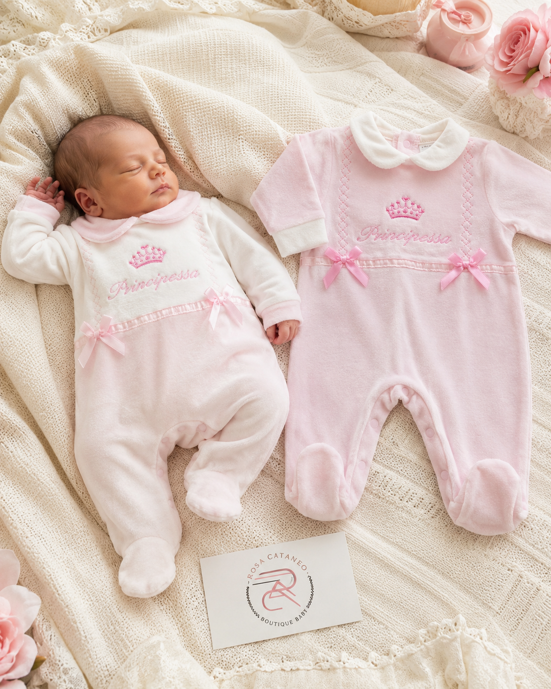 Tutina Neonato in Ciniglia Principessa – I Batuffolini Art. B524 F/17