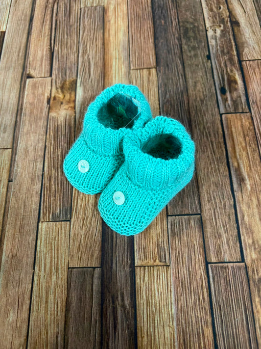 Scarpine Neonato in Lana con Colletto in Pizzo – Modello 6