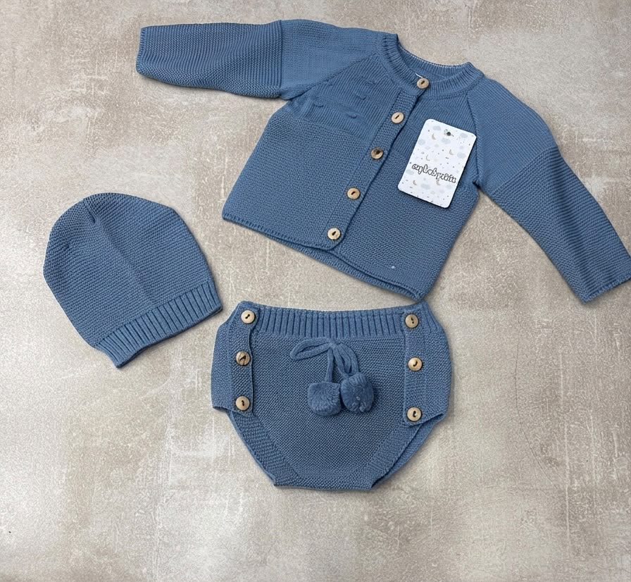 Completo Neonato 3 Pezzi in Maglia My Baby Chic – Art. 2477