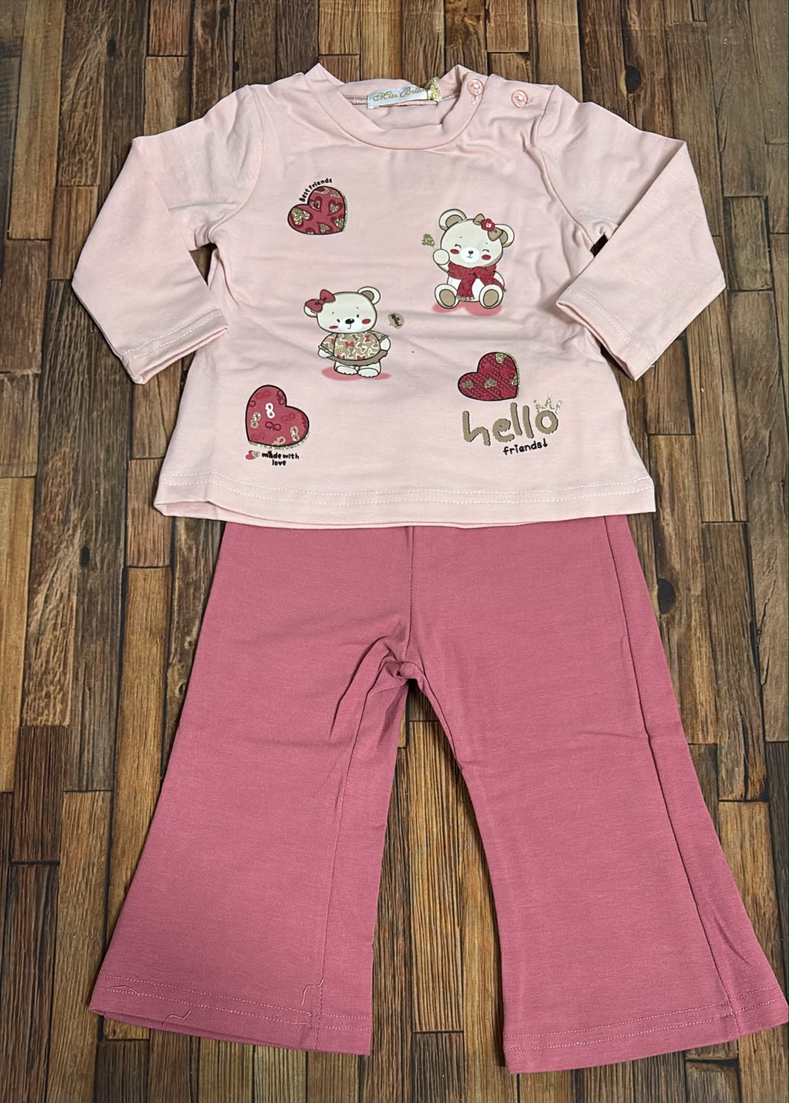 Completo Neonata Caldo Cotone Miss Bellina XNA-3746 – Rosa e Bordeaux