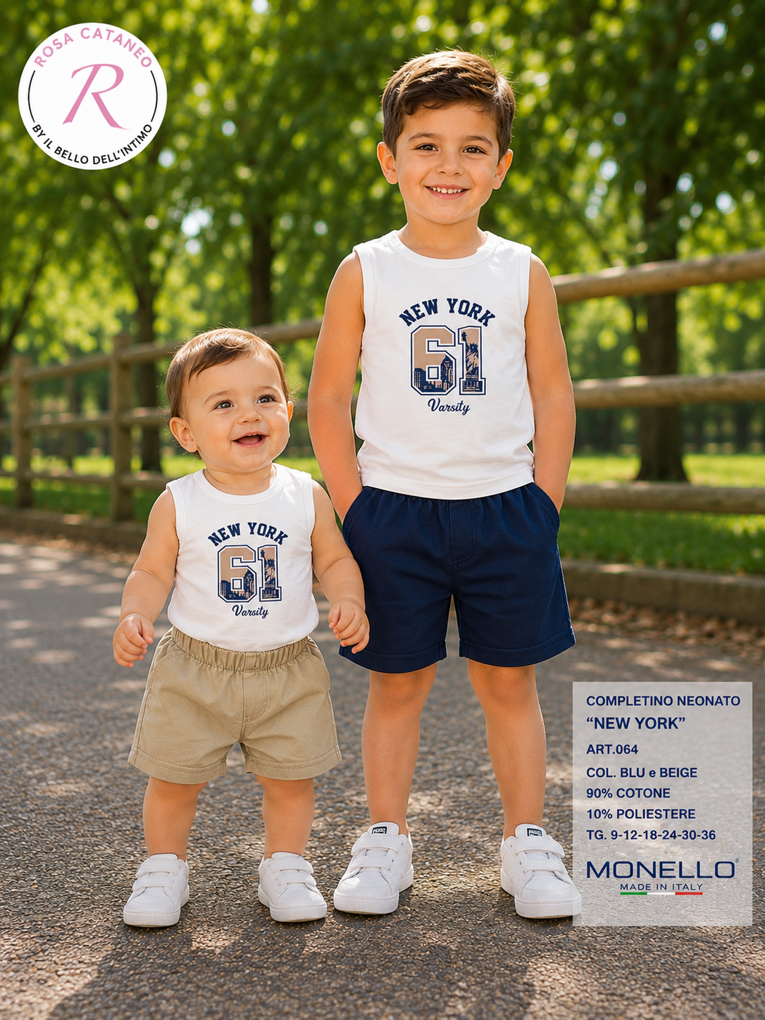 NEW YORK | Completino Neonato 2 Pezzi in Cotone