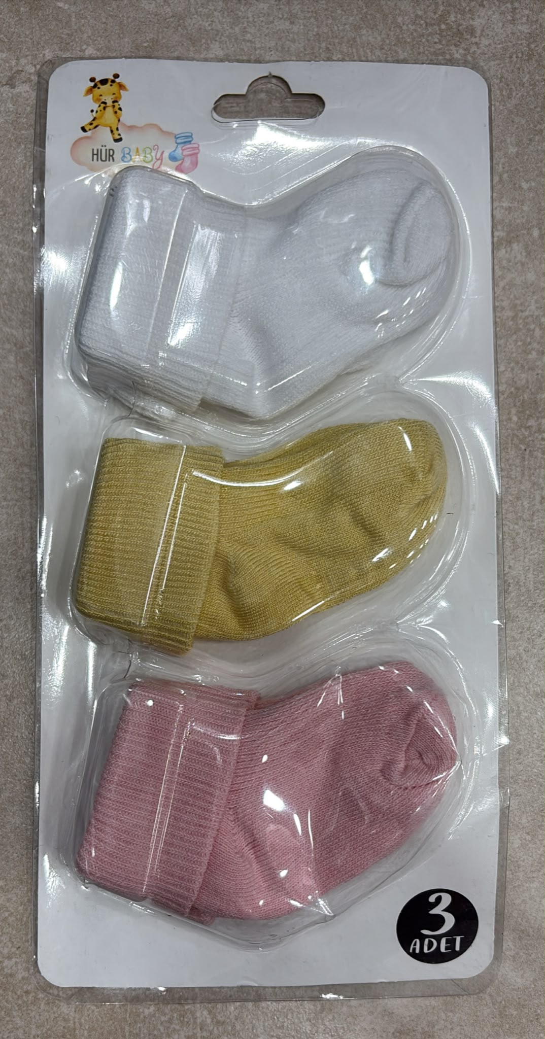 Set 3 Paia Calzini Neonato in Cotone tinta unita 👶🧦