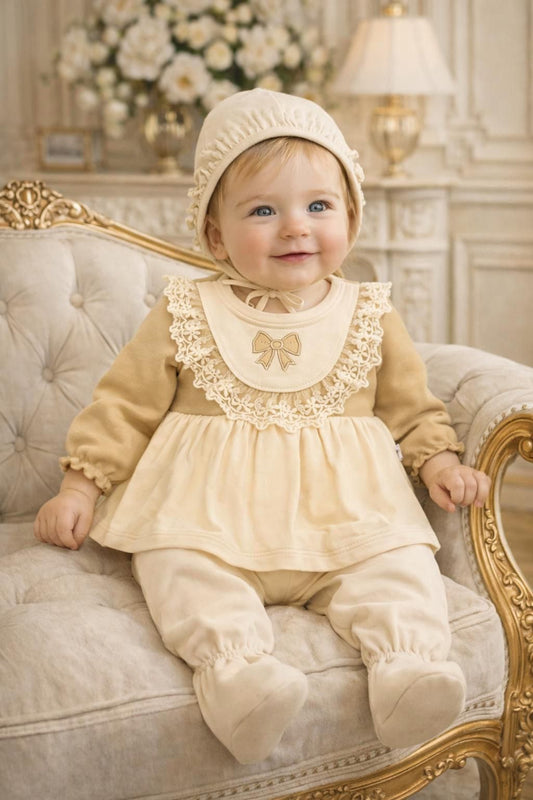 Completo Neonata Elegante in Cotone Nonna baby  Art 5814