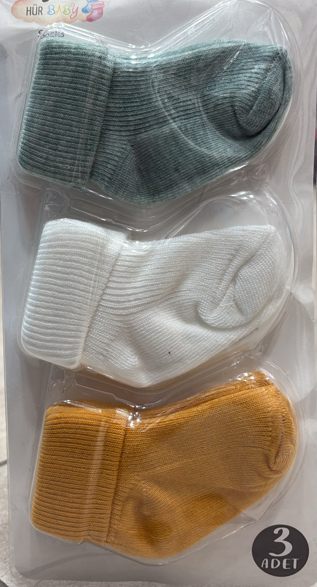 Set 3 Paia Calzini Neonato in Cotone tinta unita 👶🧦