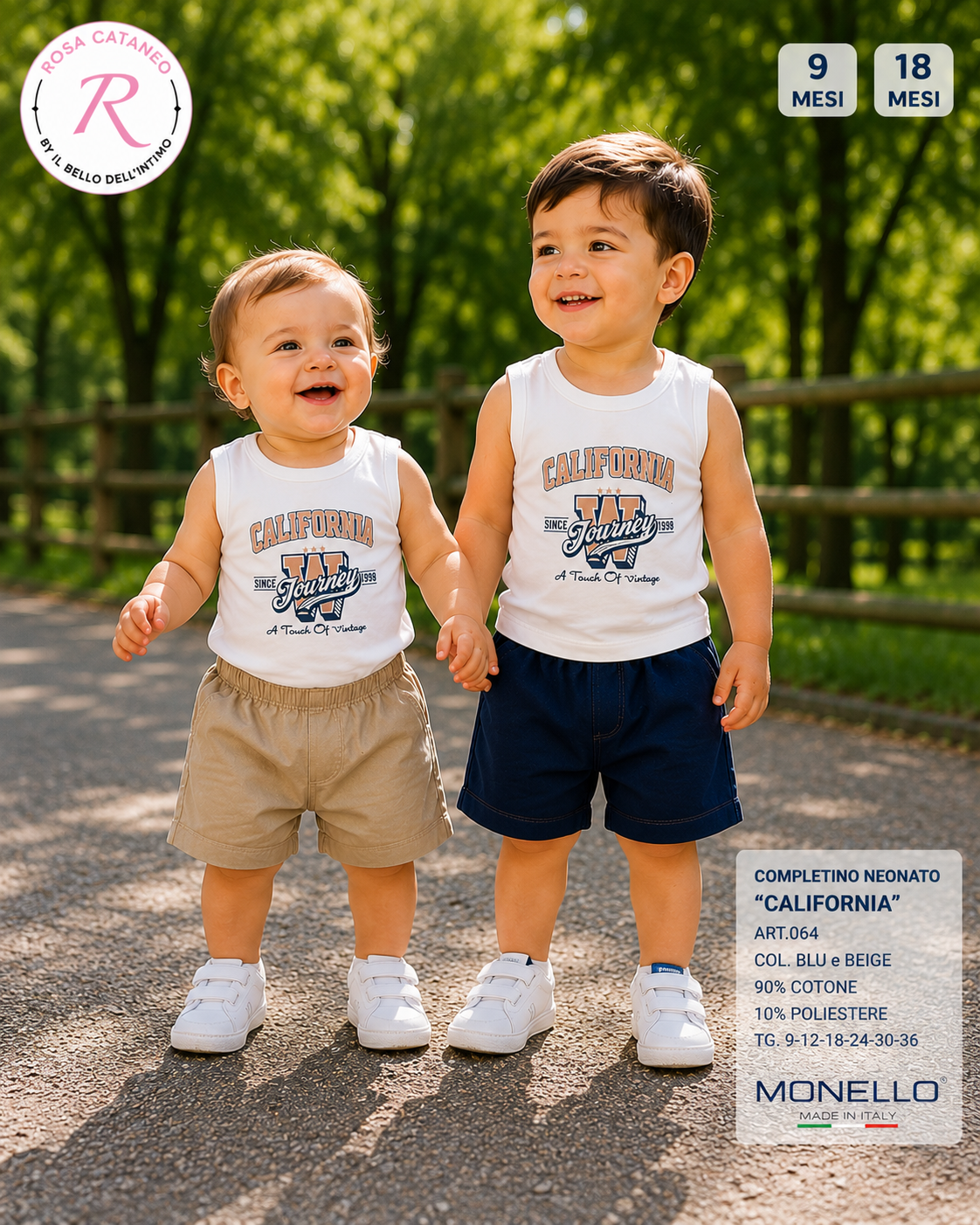 CALIFORNIA | Completino Neonato 2 Pezzi in Cotone