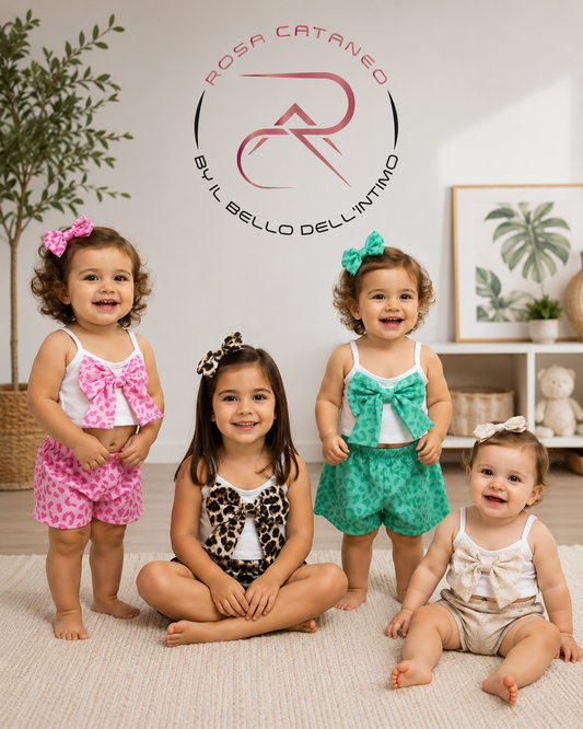 MACULATO | Completino Neonata 2 Pezzi con Fiocco